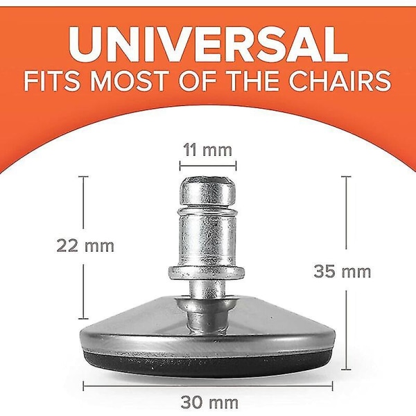 Kontorsstol Bell Glides Ersättning Byt Swivel Caster Wheels Till Fast Stationär Fot