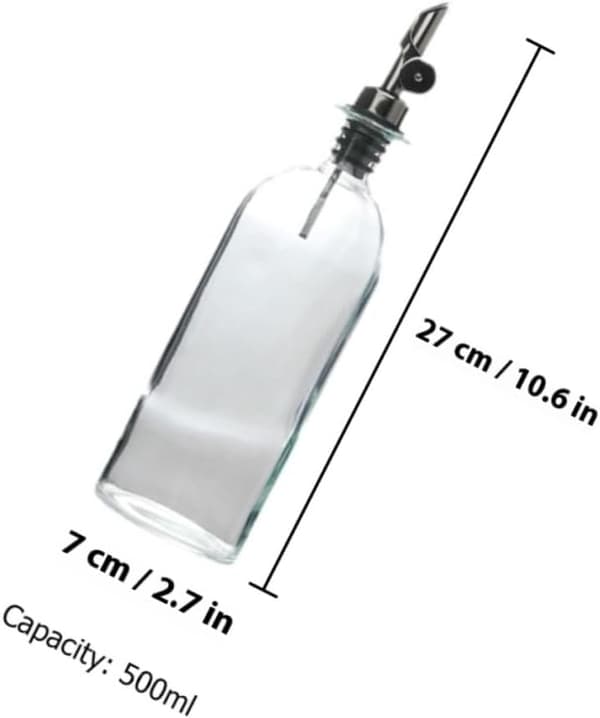 2 stk. oljedispenserflasker i glass 500 ml oljeoppbevaringsbeholdere med solid design egnet