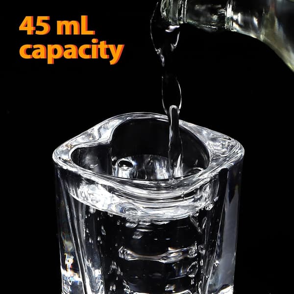 6 stk. Glas Hjerte Krus Hjerteformet Glas Kop 45ml Stabil Base Romantisk Stil og Bryllupper