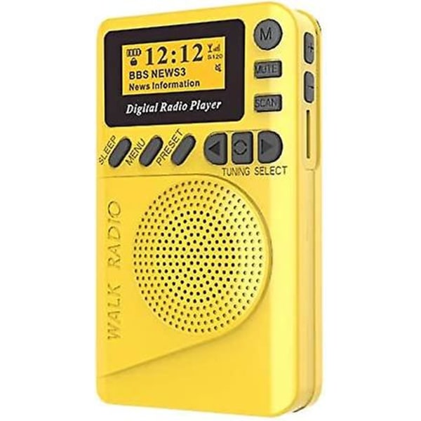 Digital FM-radio, bærbar radio med USB, strøm og batterilading med én spiller