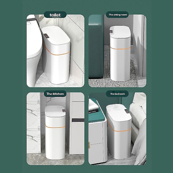 13l Smart Sensor Automatisk Søppelbøtte Hjem Induksjon Søppelbøtte Toalett Vanntett Smal Søm Senso