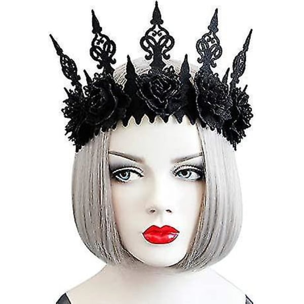 Halloween Cosplay Häxdiadem Garland Svart
