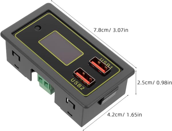 Bilbatterispenningsovervåker Digital Voltmeter Display Batterikapasitetstester for Bilbruk Grå