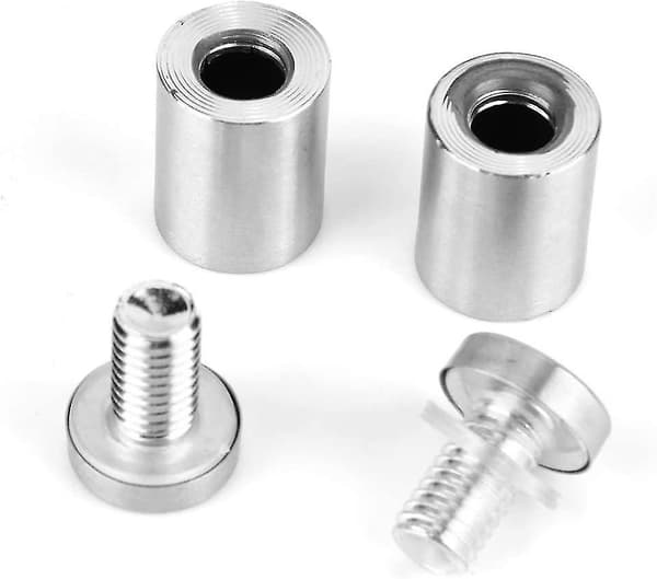 Rostfria skruvar för skyltar, isolerande glaspelare, fästskruvset (silver) (2 st)