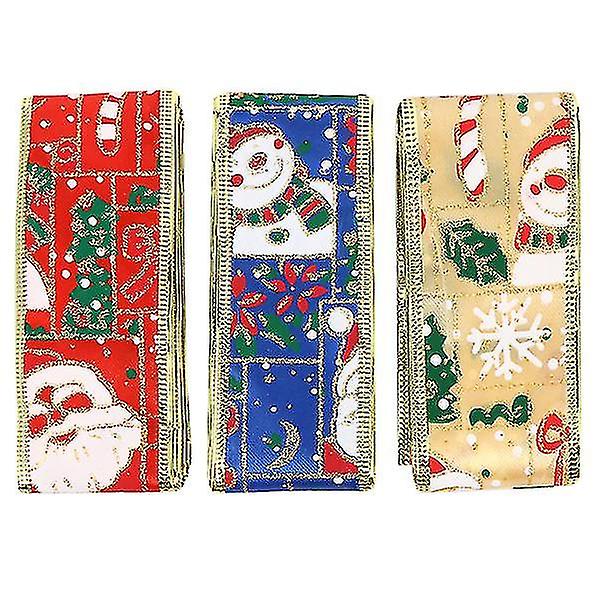3 ruller julegaveinnpakningsbånd Stilig emballasjebånd Kreativt gjør-det-selv-bånd-yuhao