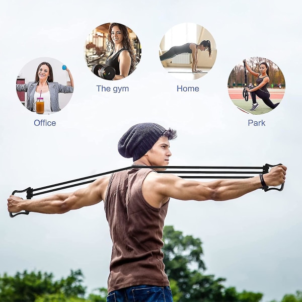 Bryst Expander Trækker, 5 Rør Bryst Expander Muskel Træningsudstyr Bryst Arm Expander Bryst Expander Fitness Justerbar Bryst Expander Til Hjemmet