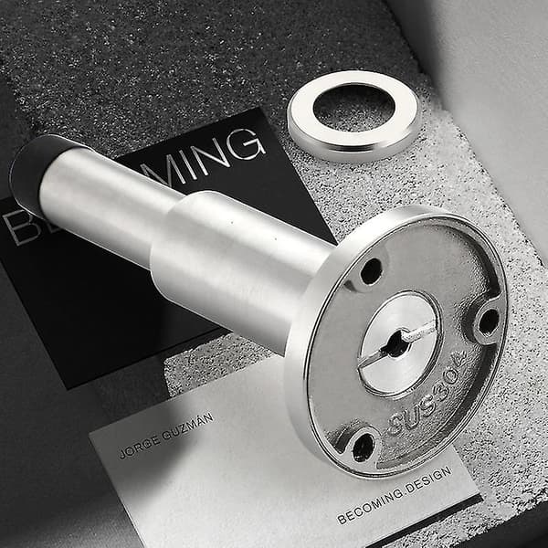 Justerbar Solid 304 Rostfritt Stål Extra Tjock Gjutgummi Tung Dörrstopp Väggmonterad Inbyggd Dörrstopp Dörr (silver) (1st)
