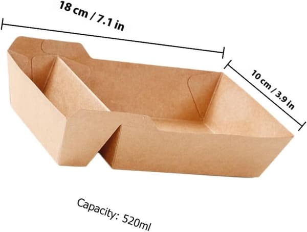 50 stk. papir snackboks franske frites serveringsbeholder popcornbokser
