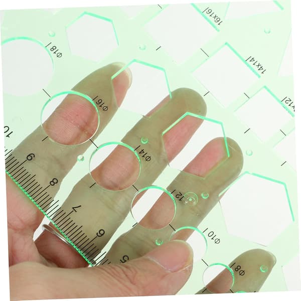 Geometriska schabloner Ritningsschabloner Set 6 delar Plast Cirkellinjal Mall