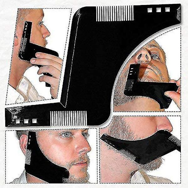 Skäggmall, skäggstylingverktyg, rakningsmall, skäggkam brun 2-pack