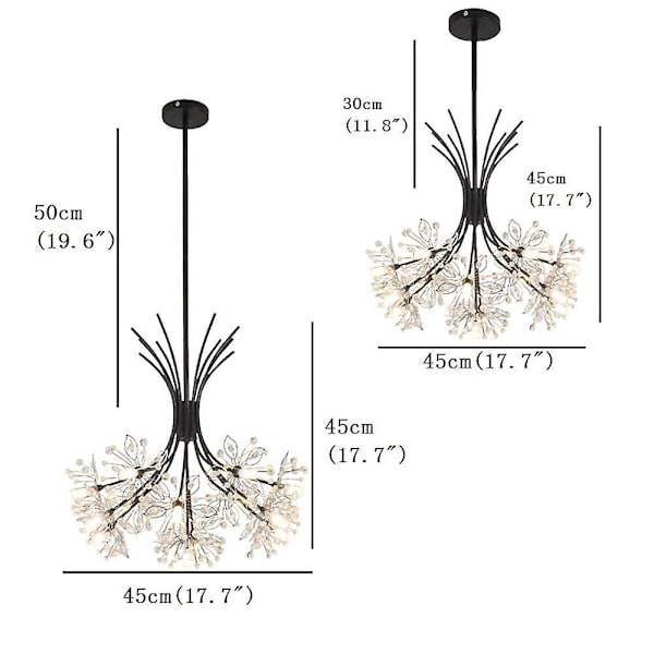 45cm Hängande Lykta Design Chandelier Metall Sputnik Nyhet