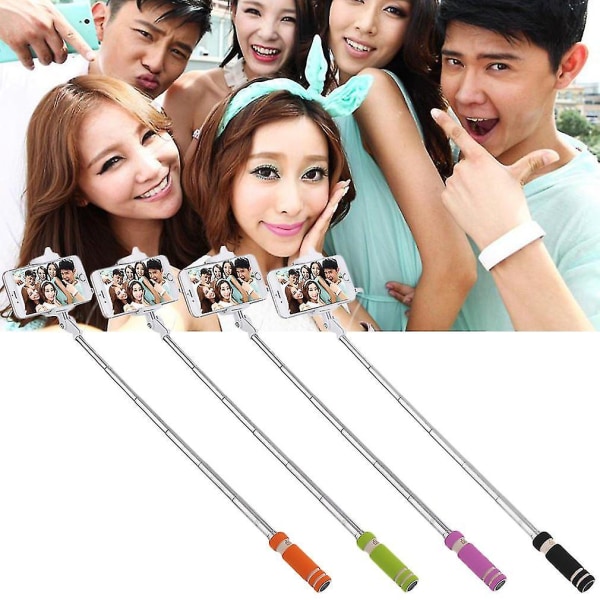 Mini bærbar håndholdt kablet fjernbetjening Selfie Stick