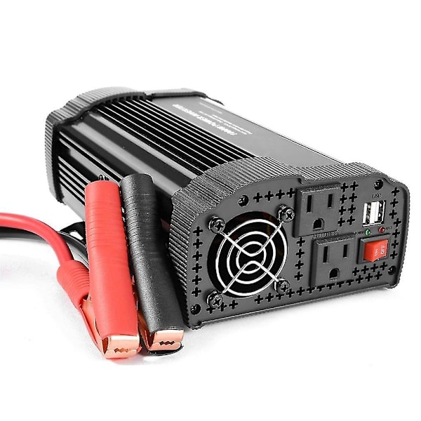 P1000c 1000W Bilstrømsomformer DC12V AC110V Solcelleomformer