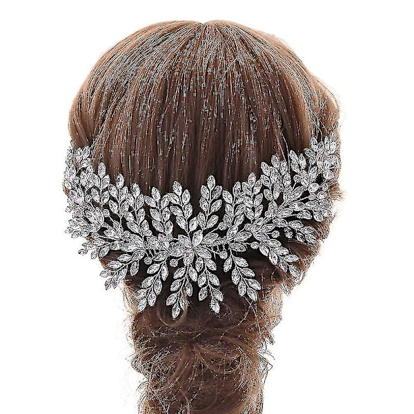 Sølv Bryllups Hårkam Bryllups Hodebånd Rhinestone Hårtilbehør For Bruder Og Brudepiker