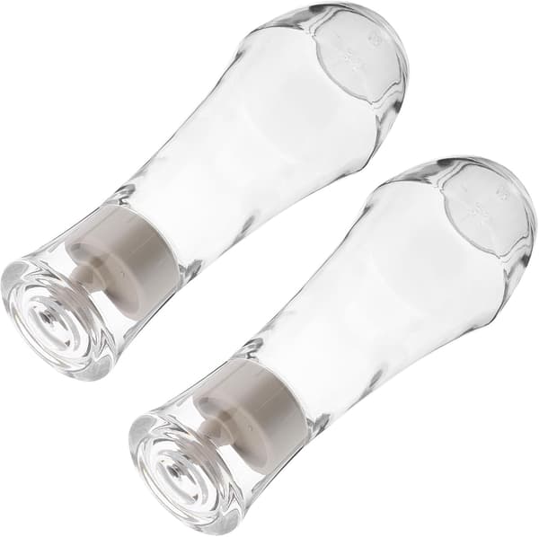 2 st munvattensdispenser för 8,8 oz glasflaskor med lockkopp påfyllningsbara pumpflaskor