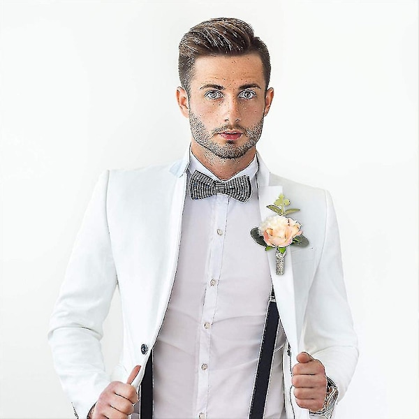 Kunstig Rose Silke Blomst Boutonniere Corsage Bryllup Prom
