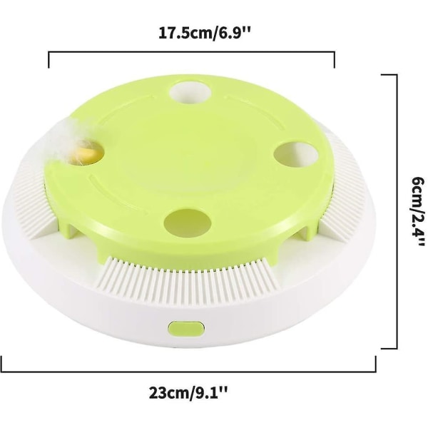 Interaktivt kattelegetøj, elektronisk automatisk kattelegetøj med tilfældigt roterende fjer Auto tænd/sluk funktion