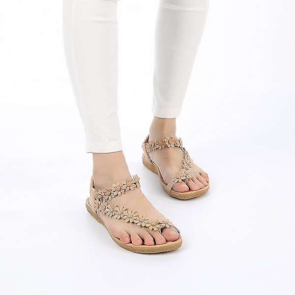 Sommer Kvinders Casual Blomster Flade Sko Strand Sandaler