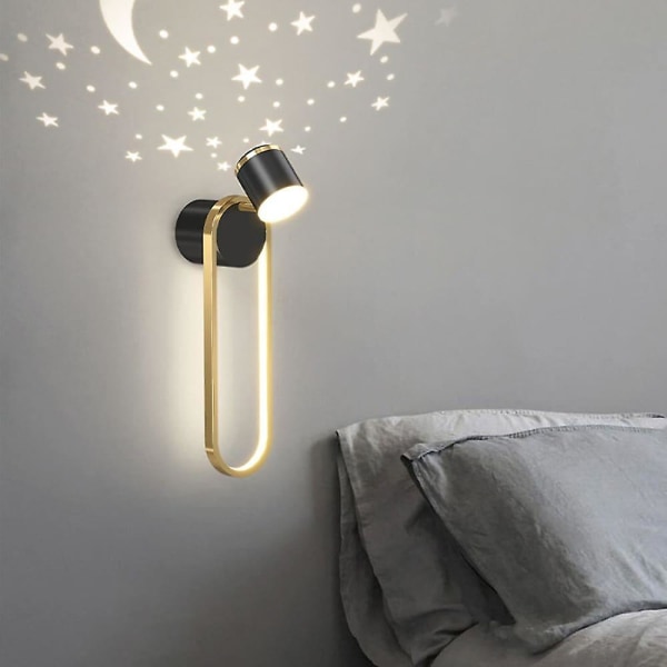 Led væglampe projektion moderne soveværelse sengelampe