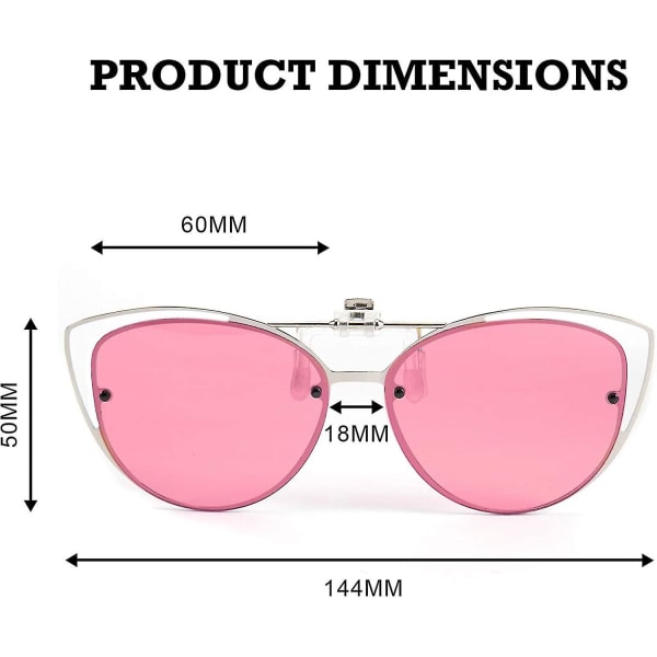 Damer Polariserende Katteøje Clip-On Solbriller Med Flip Up Funktion Til Briller B2670