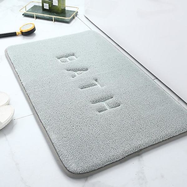 Hukommelsesskum Bademåtte 40*60cm Absorberende Super Blød Blød Antislip Koralsamt Badeværelsesmåtte Light green 40*60CM