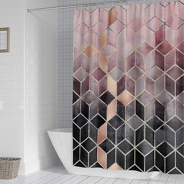Modern Vattentät Duschdraperi för Badrum Pink 180 *200cm