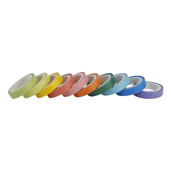 10 kpl Värikkäitä Makeisnauhoja Minisetti 8mm Washi Tarra