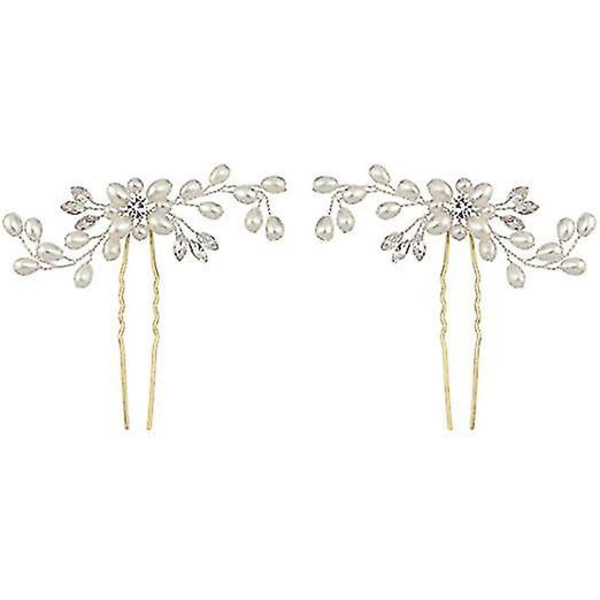 Brude Hårkam Blomst Krystall Rhinestones Perler Hårnåler