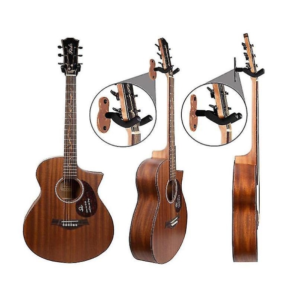 2-pakks Gitarthenger Gitarreveggfeste Henger Gitarthake For Elektrisk Akustisk Og Bass Gitarer