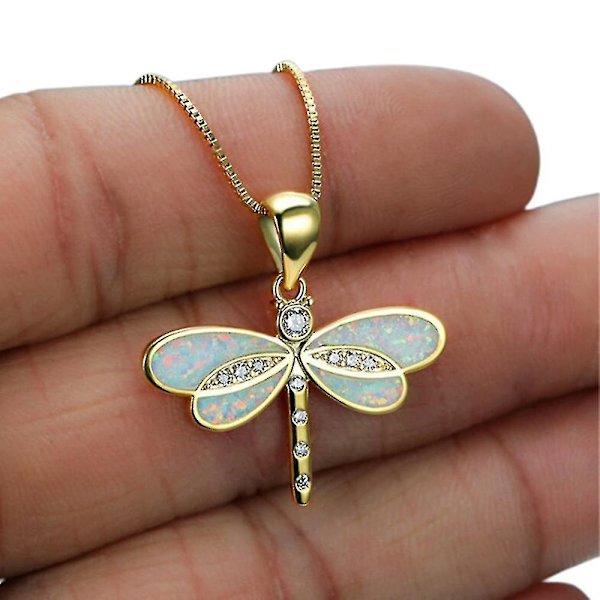 Rhinestone Dragonfly Vedhæng Halskæde Damegaver