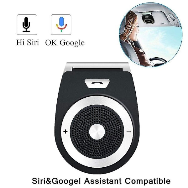 Handsfree Bluetooth för bil, Bluetooth handsfree högtalartelefon för mobiltelefon, trådlös bilspeker, svart