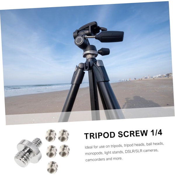 Stativskruv Gängadapter Set Omvandlingsmutter för SLR Monopod Ljusstativ