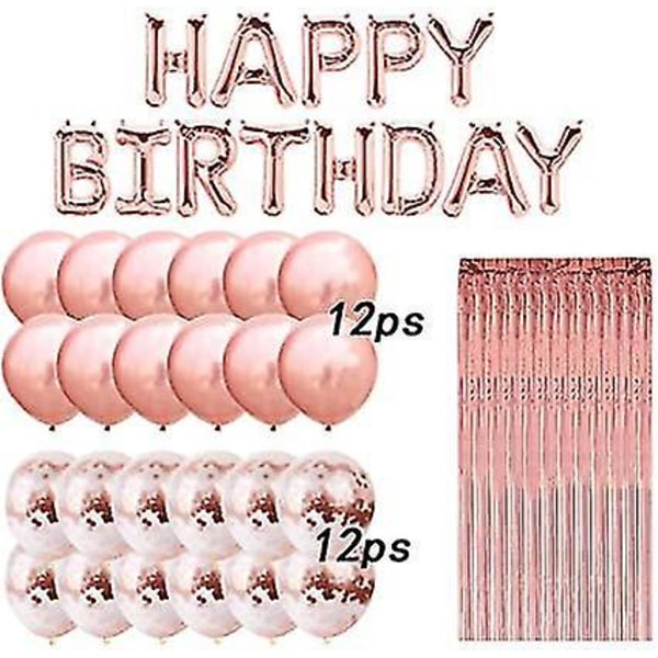 15-årsdagsfest Dekoration Roséguld Ballonger Tillbehör