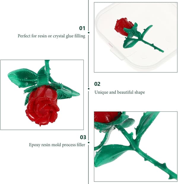 DIY Epoxyharpiksfyld 3D Mini Rosenblomst Model 25mm til Smykkefremstilling og Håndværk