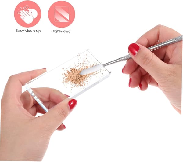 Glaspalet Neglekunstpalet til Akrylmaling og Makeup-toning 2-pak