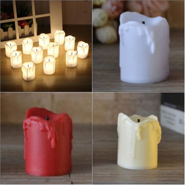 12 stk. LED Batteridrevne Teelys Varmt Hvidt