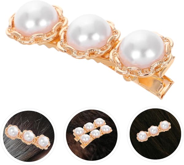 Perle Hårspænde til Kvinder Hårklemme Snap Klemme Elegant Hårnål Mode Tilbehør til Kvinder
