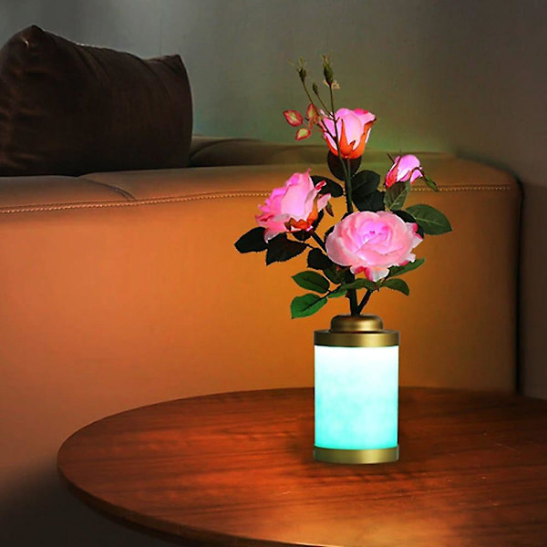 Roselys Vase Dekorativ Valentinsdag Bryllup Soverom Lampe