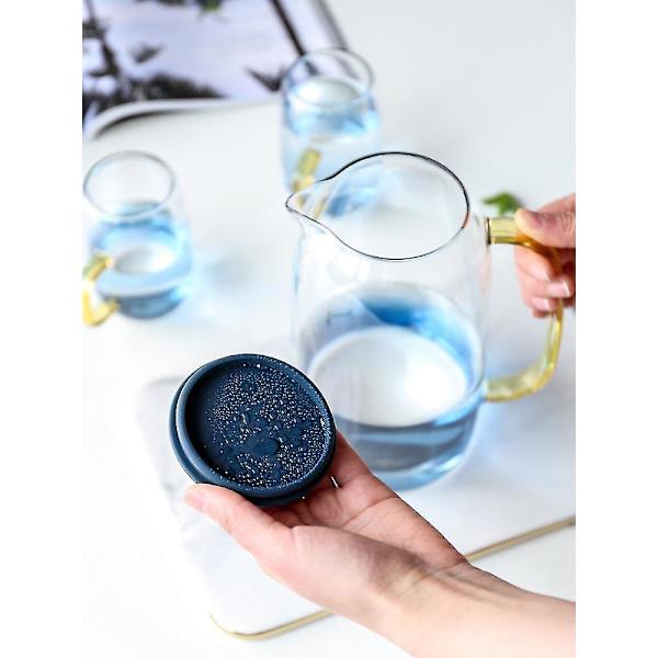 3 stk. 1500ml Gradient Farvet Glasflaske Sæt Guld Håndtag
