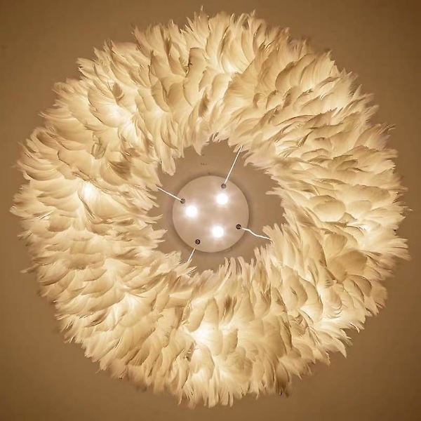 50cm Hängande Lykta LED Fjäderlampa Romantisk Ring Metall