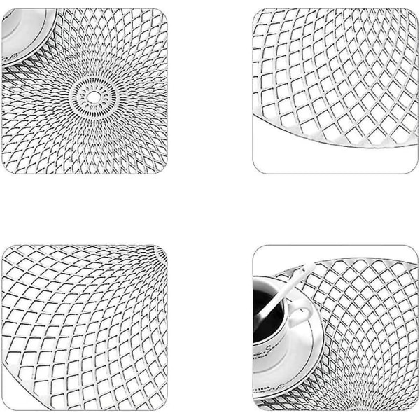 Placeringssæt med 4, Guld Placeringer Runde Placeringer Vinyl Hule Placeringer Tør Af Gave
