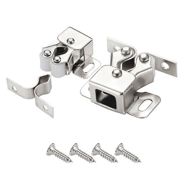 Koti Double Roller Pyörät Lukkokoukun Kaappioven Kalusteille. (hopea)(10kpl)