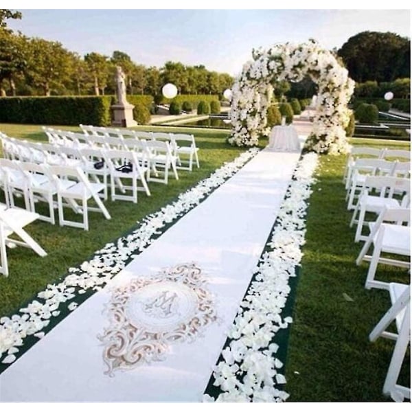 1000 stk silke kunstige roseblader til bryllupsblomsterfest Romantisk natthvit Bd-yuhao