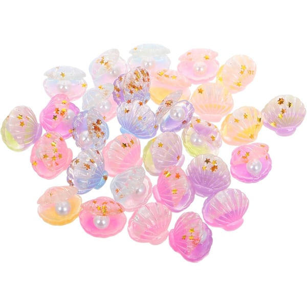 DIY Skal Kit St Resin Flatback Berlocker Självlysande Snäckor för Tillbehör Dekor