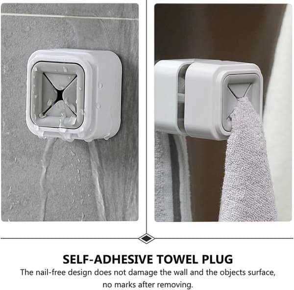 4 stk badehåndkleholder selvklebende håndkleplugg ABS-materiale spikerfri design