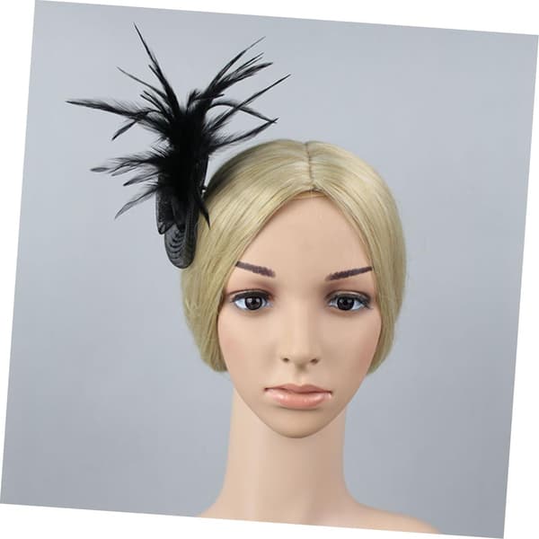 Fjær Hodeplagg for Kvinner Brud Fascinator Hatt Teselskap Hodeplagg Svart Lett Materiale