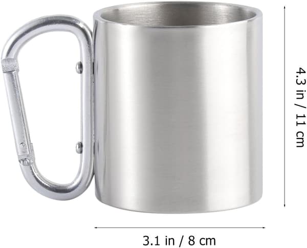 Camping Metallmugg med Karbinhake Klättermugg Aluminiumlegering Utomhus Campingmugg