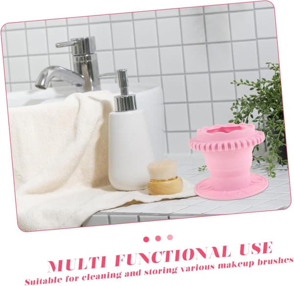 Makeupbørsteholder Kamrenser Børste Foldbar Makeup Svamperenser Boks