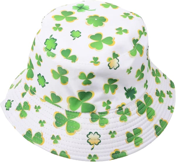 St. Patrick's Day Firekløver Trykt Bøttehatt Vendbar Solbeskyttelseshatt