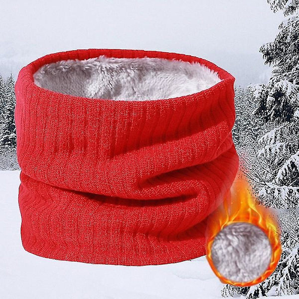 Vinterhalsduk för Män Fleece Ring Bandana Stickad Varm Solid Halsduk Kvinnor Halsvärmare B1-solid